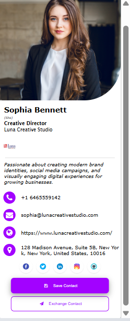 Lifetime Digital Business Card Preview