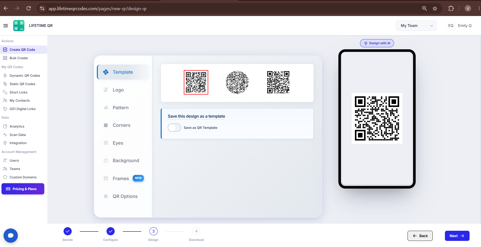 App Download QR Code Design Screen