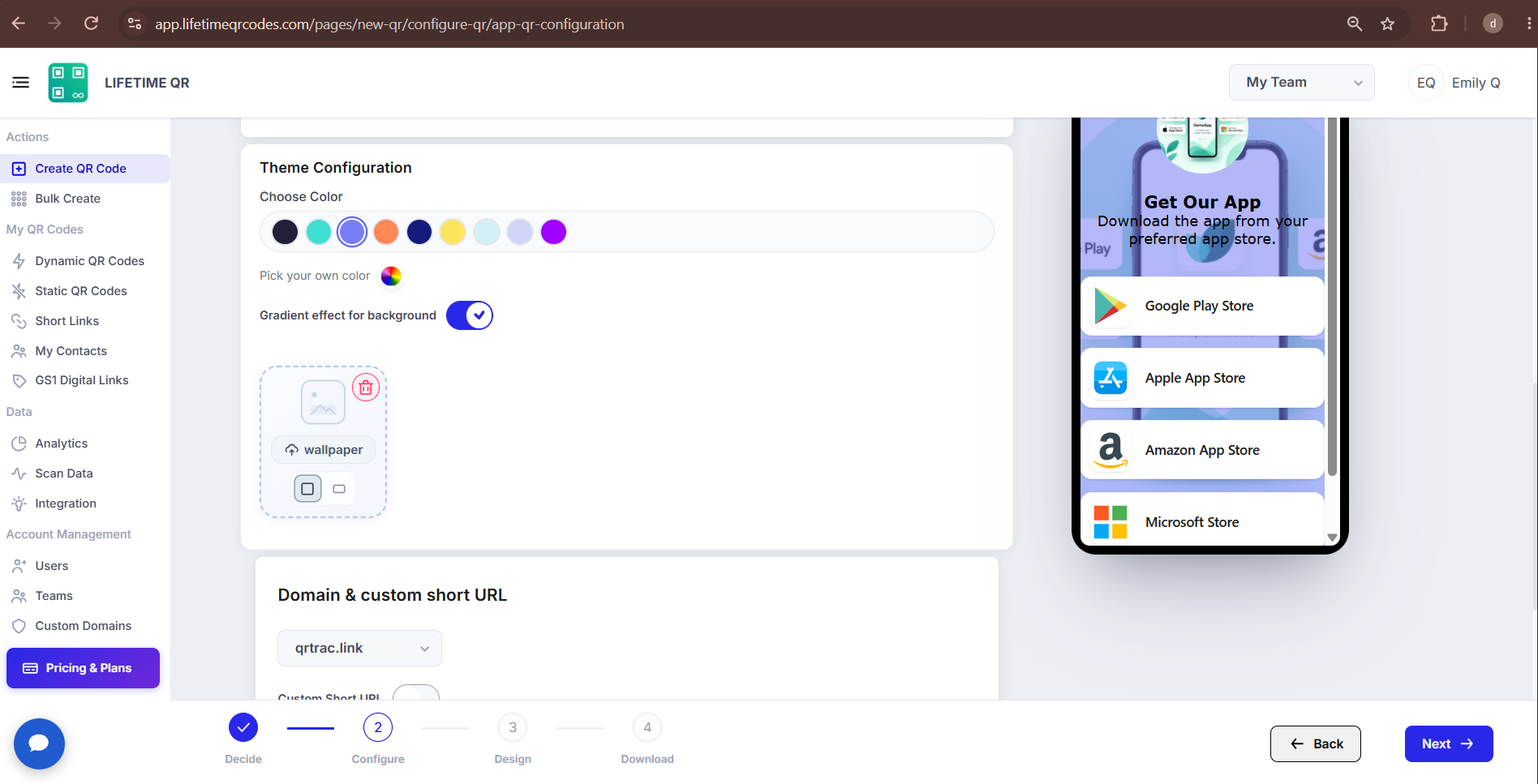 App Download Theme Configuration Section