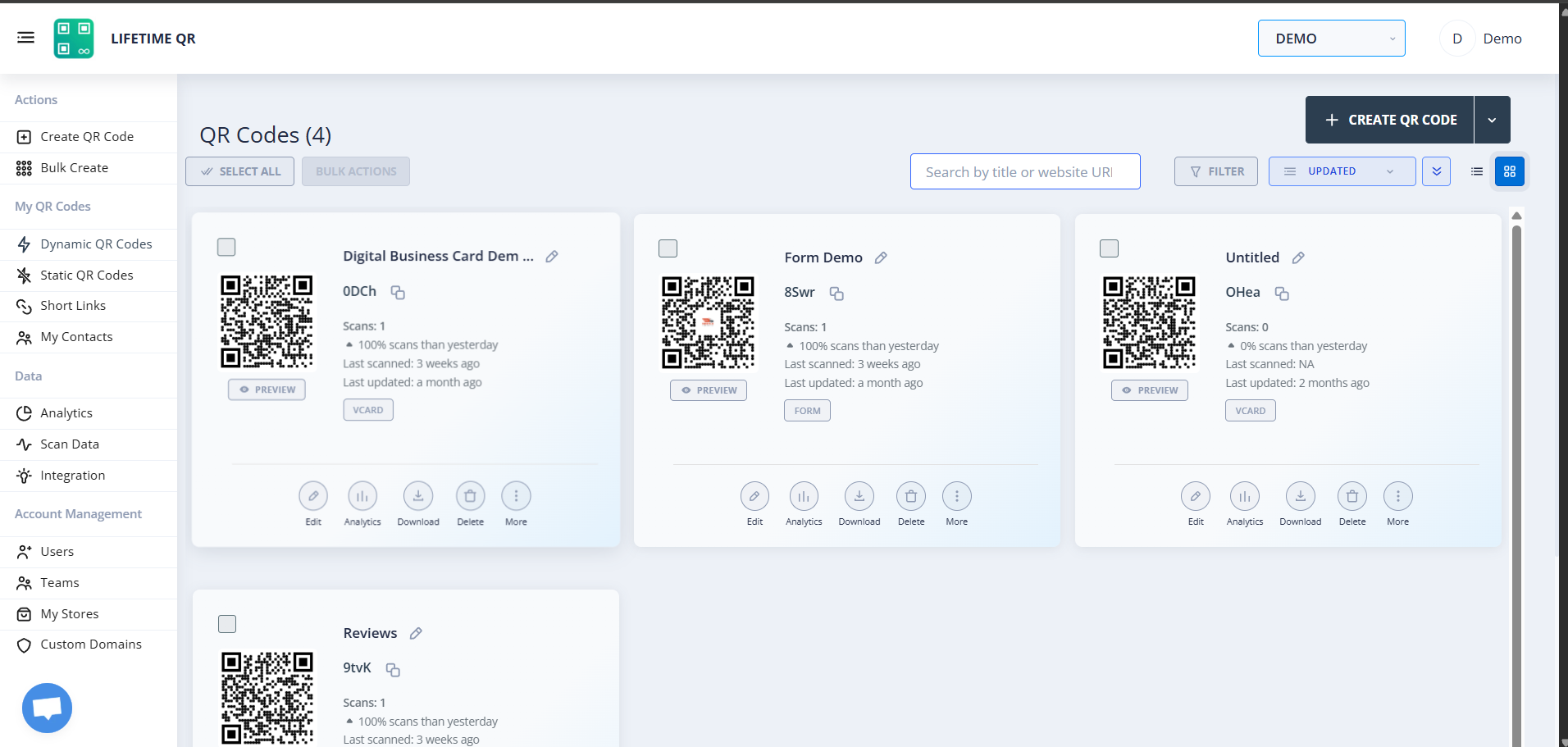 Editable QR code dashboard workflow
