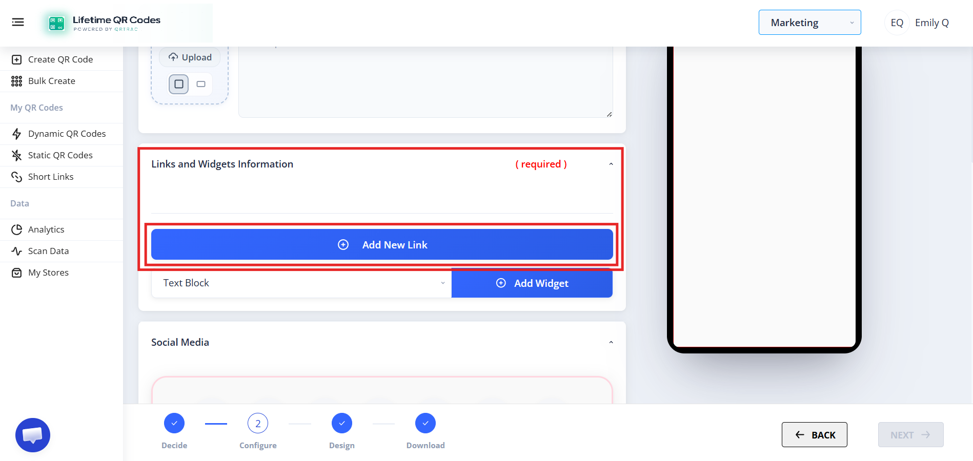 Link information fields