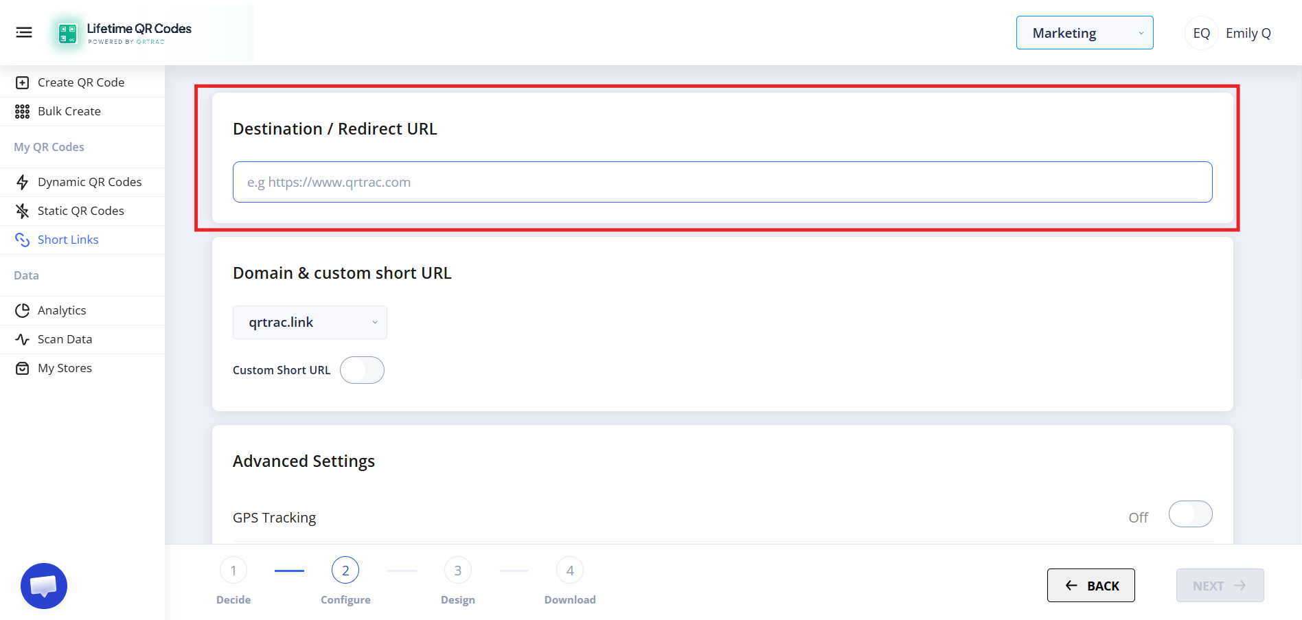 Redirect URL