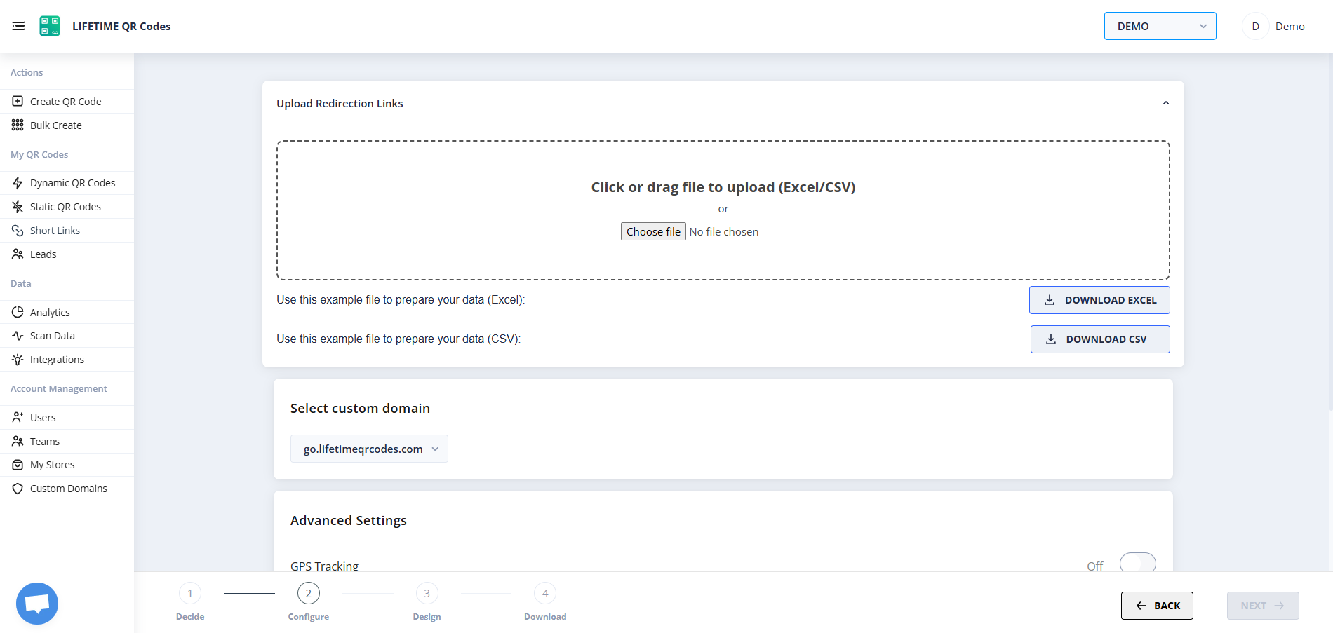 Bulk QR Generation Dashboard